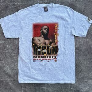 Men's Vintage 90's MGM He's Back Mike Tyson vs Peter McNeeley T Shirt Tee Sz XL